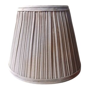 Vtg 80s Grey Pleated Tapered Lamp Shade - Grandmillennial Edison Clip-on Fitter